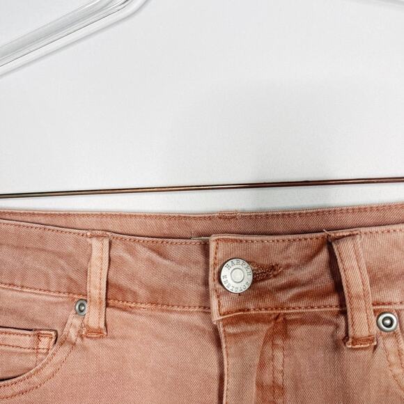 New Francescas Harper Heritage Blush Pink Scallop Edge Jean Shorts 25 Stretch - Picture 6 of 12